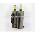 Rustikale Leder Filz Doppel Wein Box Haushalt Lagerung Wein Geschenk Tasche Flasche CustomMade